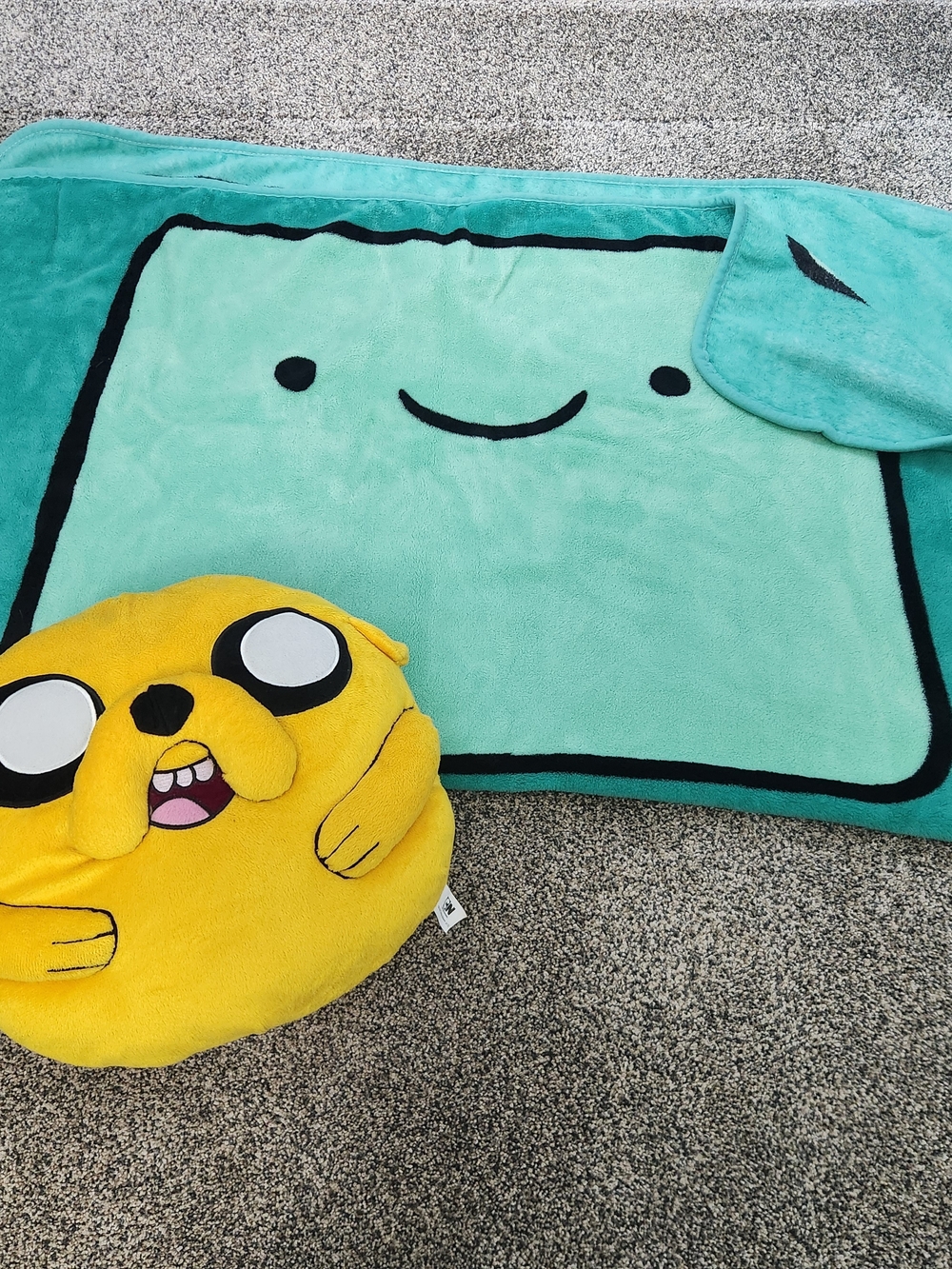 Adventure Time BMO Plush Throw with Jake Pillow Plush Set